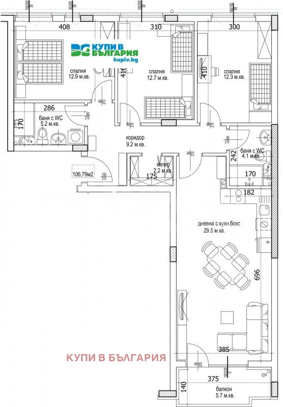 In vendita  2 camere da letto Varna , Kajsieva gradina , 95 mq | 67435022 - Immagine [7]