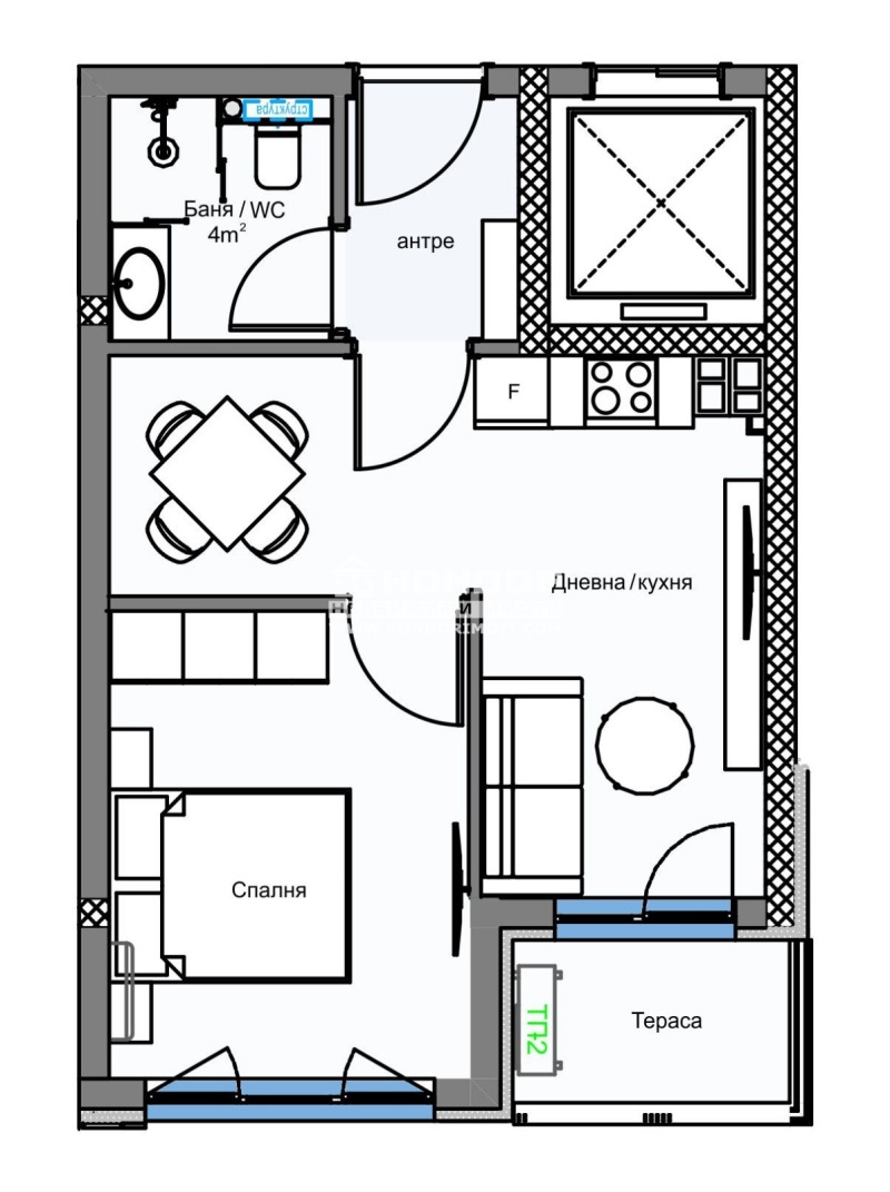 Til salg  1 soveværelse Plovdiv , Karshiyaka , 56 kvm | 75454540 - billede [5]