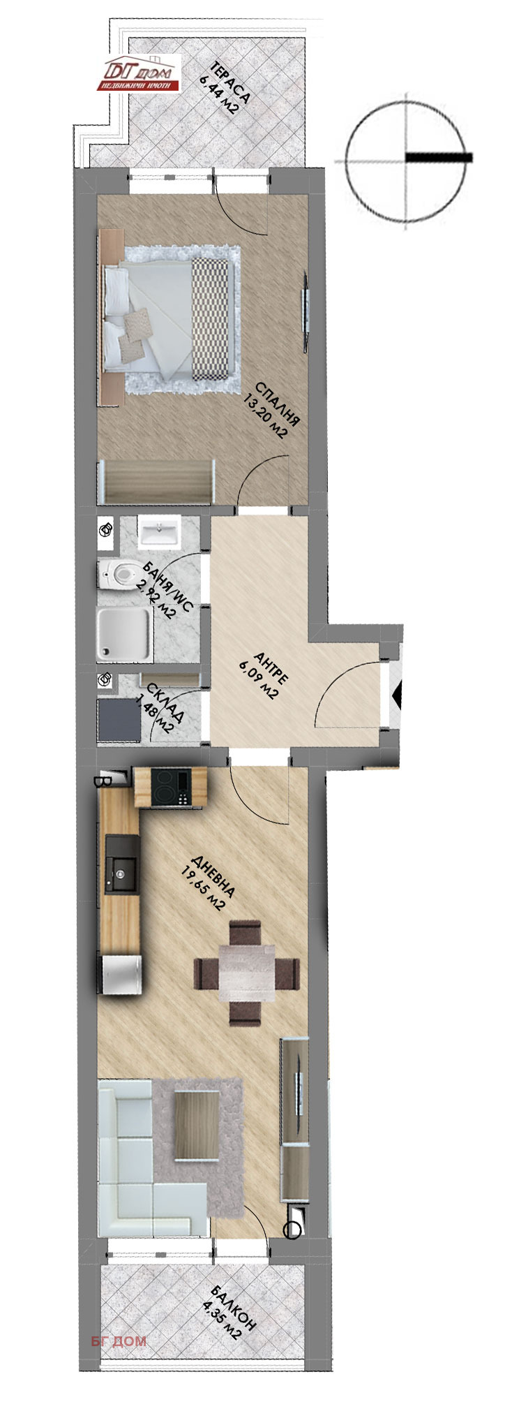 For Sale  1 bedroom Plovdiv , Zapaden , 63 sq.m | 47792353 - image [5]