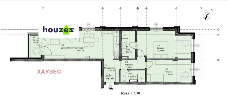 Продава 3-СТАЕН, гр. София, Овча купел, снимка 1 - Aпартаменти - 49302494