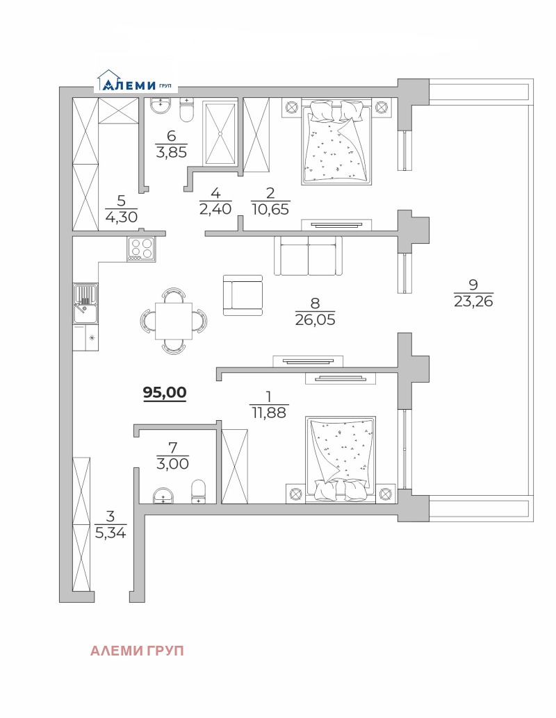 Продава  3-стаен град Варна , к.к. Чайка , 95 кв.м | 16370534 - изображение [2]