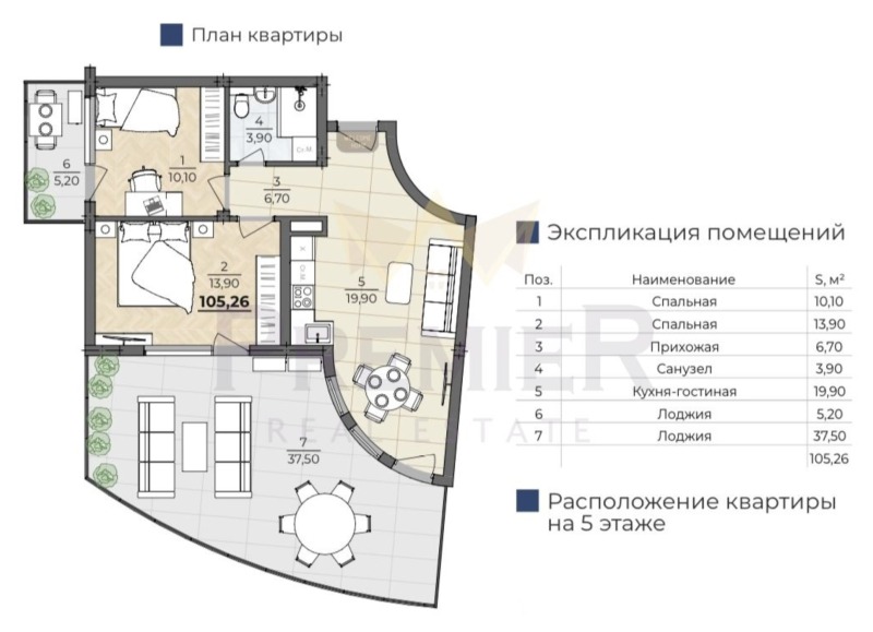 Na prodej  2 ložnice Varna , k.k. Čajka , 118 m2 | 74203179 - obraz [3]