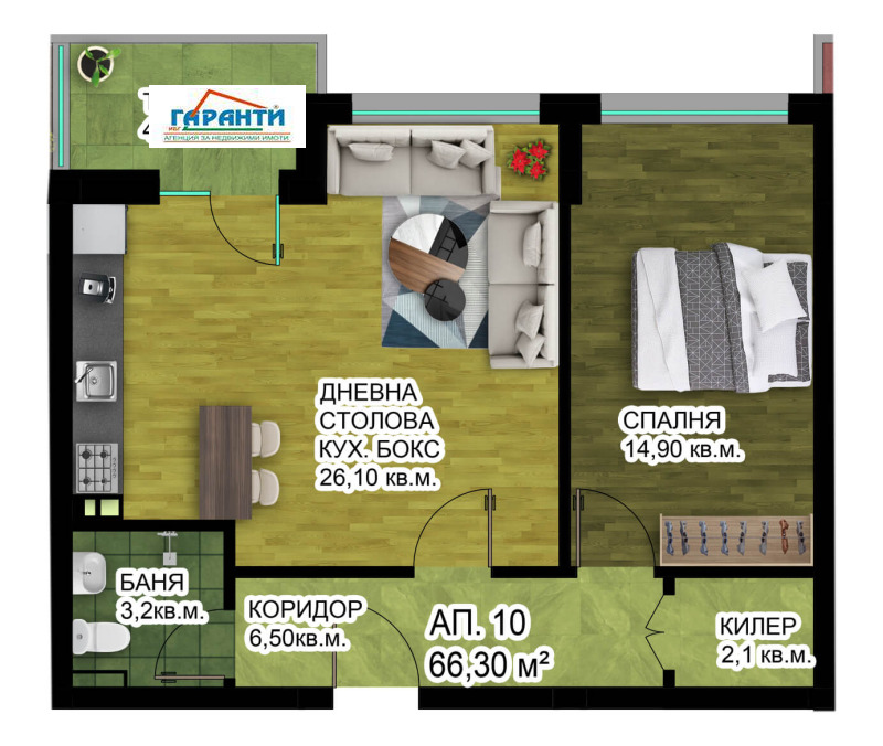 Myytävänä  1 makuuhuone Plovdiv , Hristo Smirnenski , 76 neliömetriä | 89738287 - kuva [4]