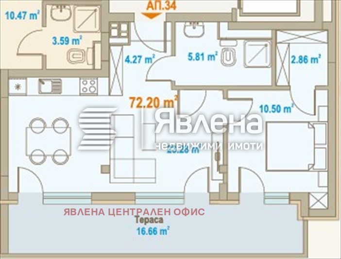 Продава 2-СТАЕН, гр. София, Зона Б-5, снимка 2 - Апартаменти - 53169425