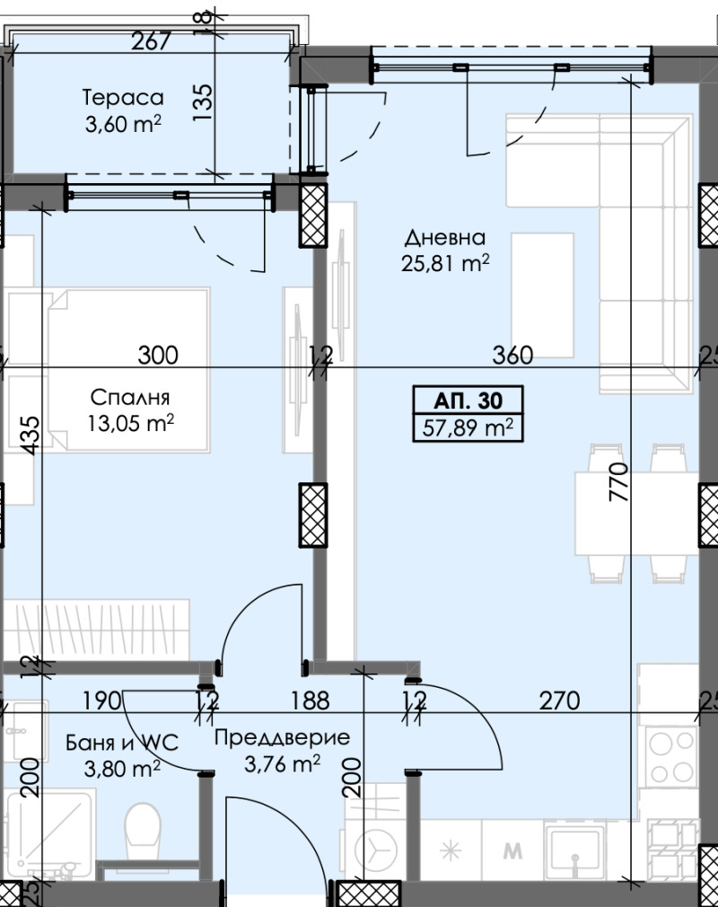 Satılık  1 yatak odası Plovdiv , Trakiya , 71 metrekare | 77697831 - görüntü [2]