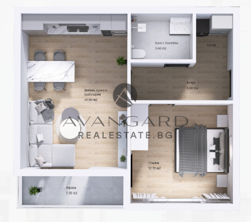 Eladó  1 hálószoba Plovdiv , Trakija , 68 négyzetméter | 51193643 - kép [5]