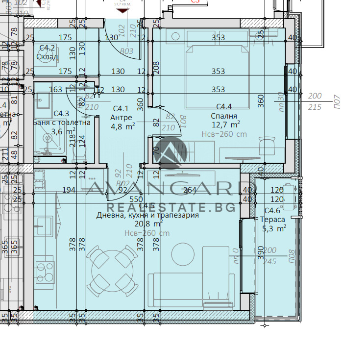 Eladó  1 hálószoba Plovdiv , Trakija , 68 négyzetméter | 51193643 - kép [4]