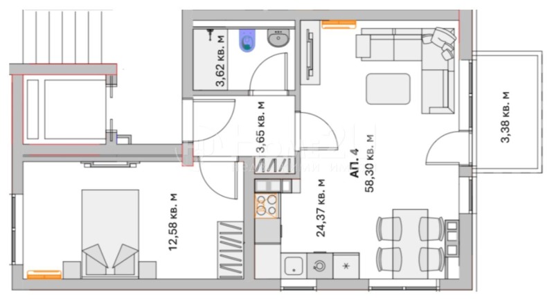 Продава 2-СТАЕН, гр. София, Малинова долина, снимка 5 - Апартаменти - 52169187