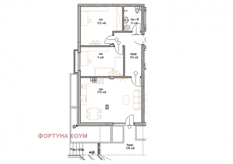 De vânzare  2 dormitoare Varna , m-t Dolna Traca , 88 mp | 30906738 - imagine [2]