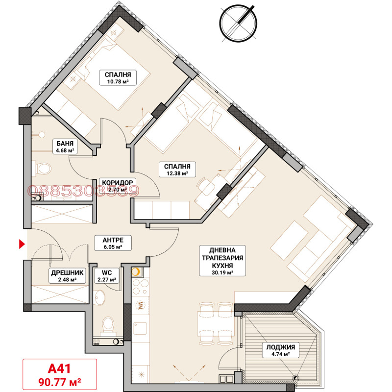 Продава 3-СТАЕН, гр. София, Младост 4