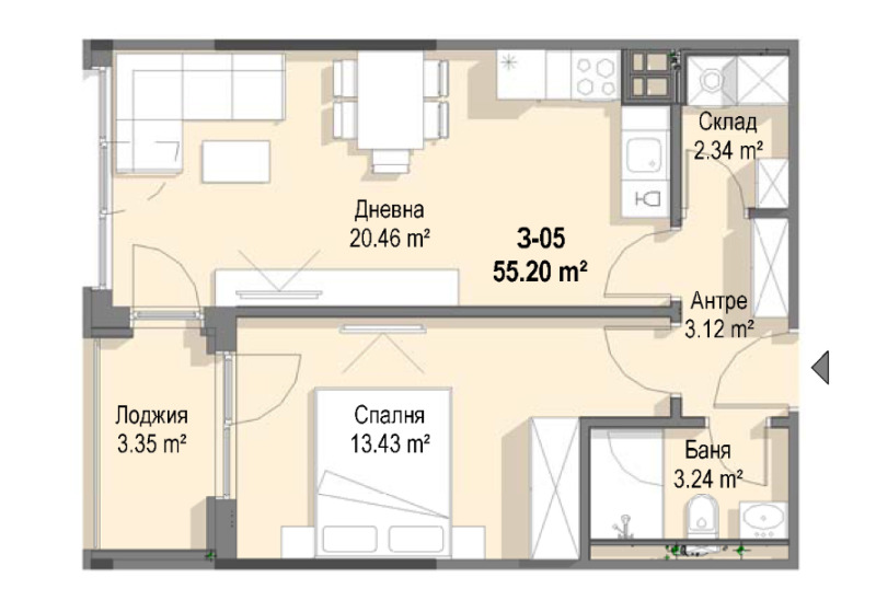 Na prodej  1 ložnice Sofia , Krastova vada , 65 m2 | 40082238 - obraz [2]