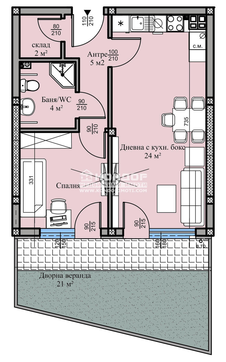 Продава 2-СТАЕН, гр. Пловдив, Христо Смирненски, снимка 2 - Апартаменти - 56268133