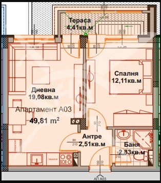 Продаја  1 спаваћа соба регион Бургас , Ајтос , 49 м2 | 90246867