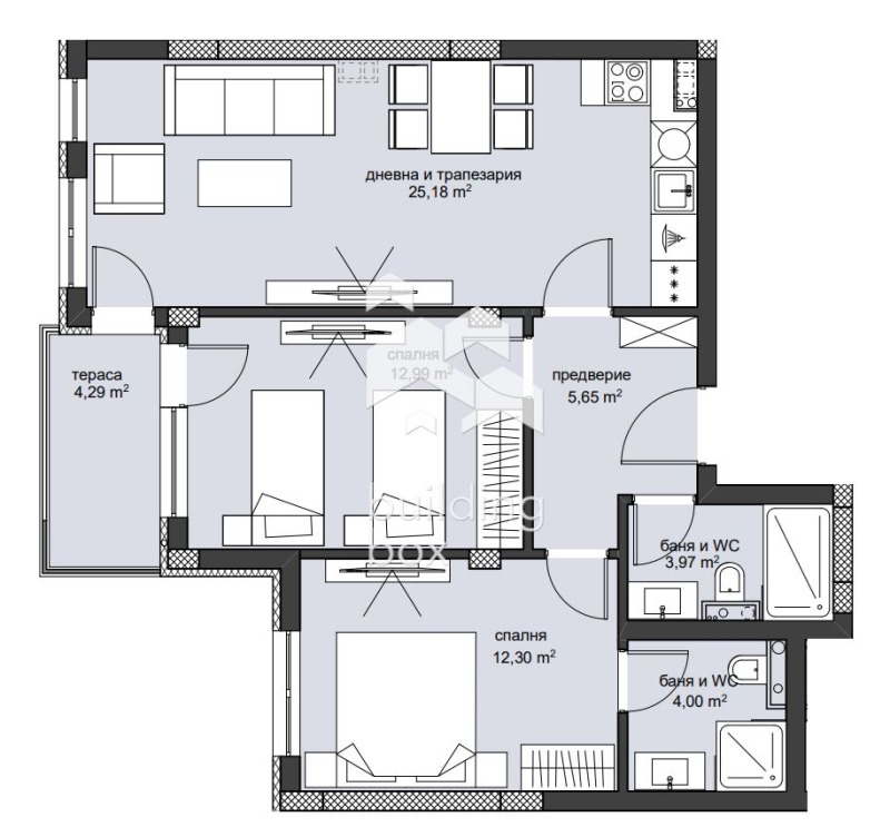 En venta  2 dormitorios Plovdiv , Jristo Smirnenski , 101 metros cuadrados | 21279989 - imagen [5]