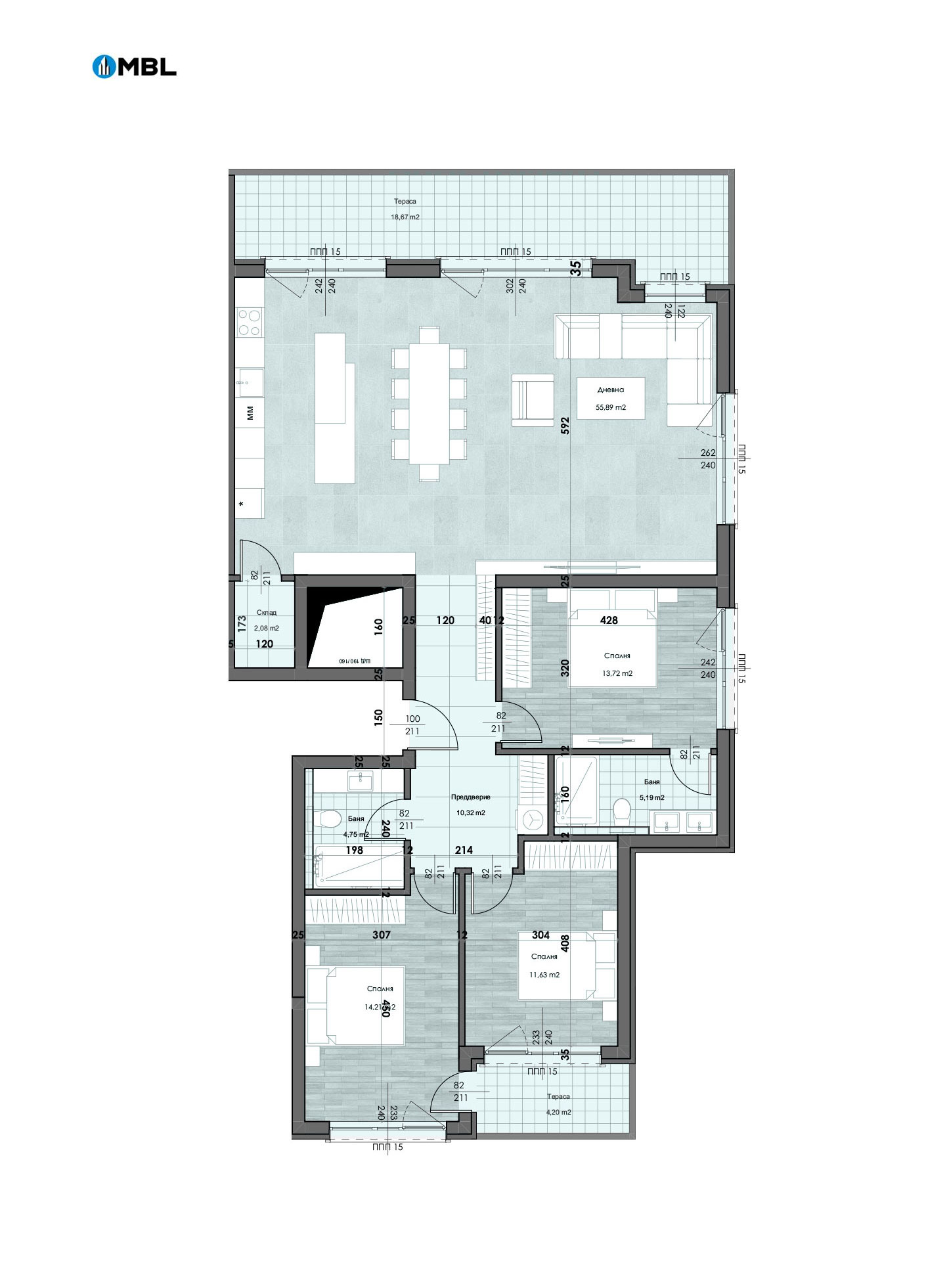 Продава 4-СТАЕН, гр. София, м-т Камбаните, снимка 2 - Апартаменти - 52226146