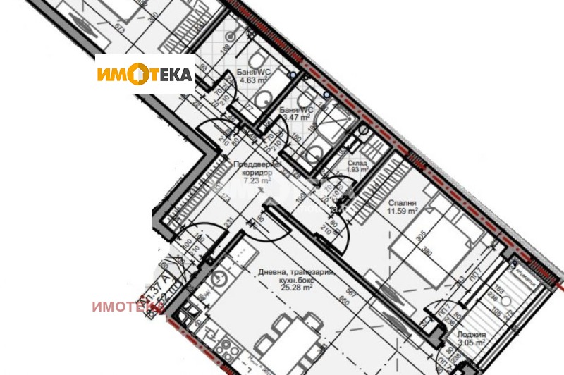 Myytävänä  2 makuuhuonetta Sofia , Mladost 4 , 99 neliömetriä | 20411216 - kuva [2]