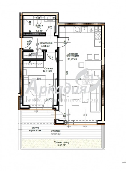 Till salu  1 sovrum Plovdiv , Vastanitjeski , 90 kvm | 63960990