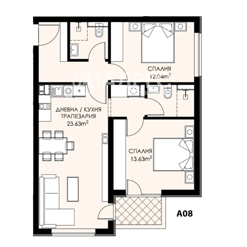 In vendita  2 camere da letto Sofia , Liulin 9 , 95 mq | 98189085
