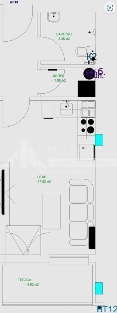 For Sale  Studio Plovdiv , Mladezhki Halm , 45 sq.m | 31148362 - image [2]