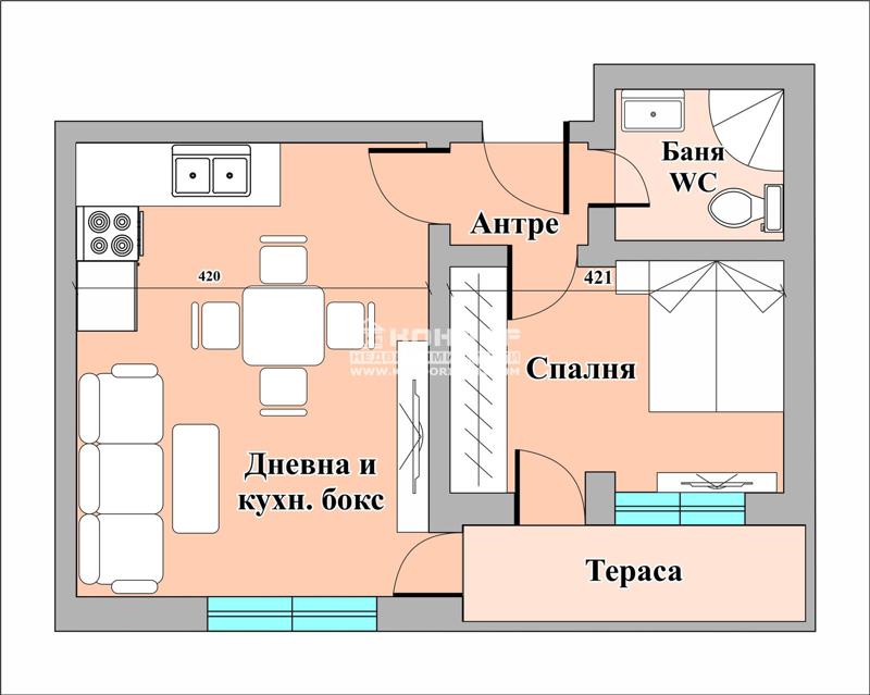 На продаж  1 спальня Пловдив , Тракия , 67 кв.м | 61885554 - зображення [2]