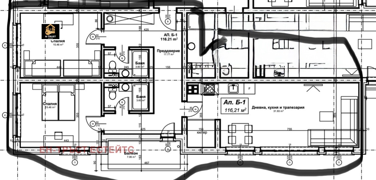 Продава 3-СТАЕН, гр. София, Дружба 2, снимка 2 - Апартаменти - 53259640