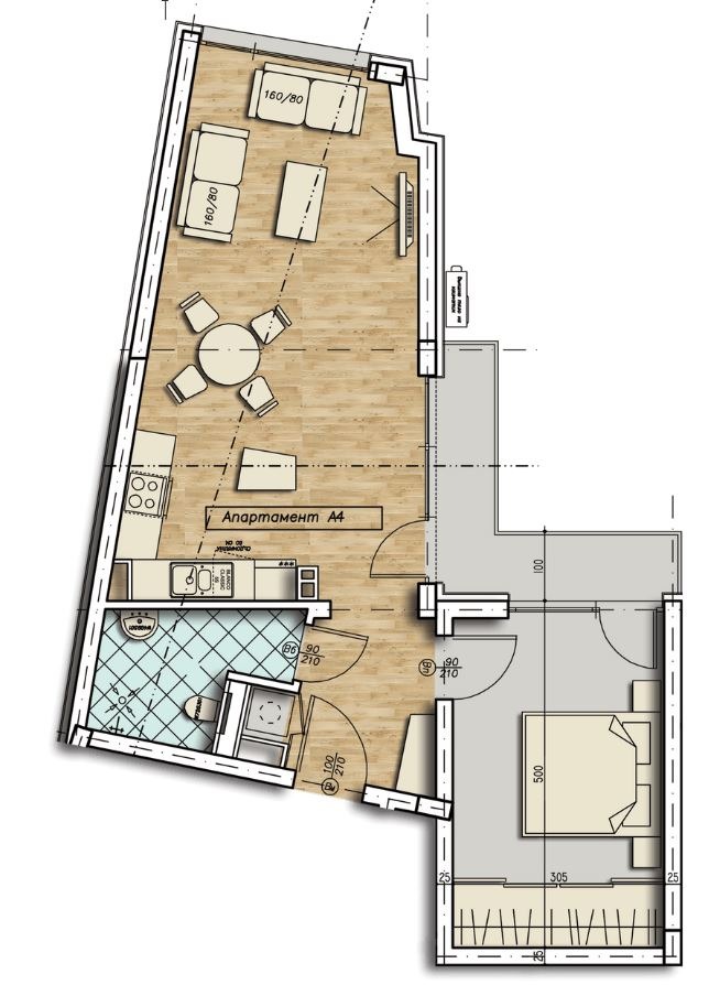 Na prodej  1 ložnice Sofia , Strelbište , 82 m2 | 38162840 - obraz [3]
