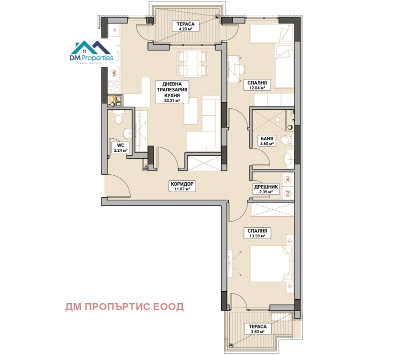 Продава 3-СТАЕН в град София, Младост 4 - 113 кв.м / 267 278 € » 522 750.33 лв., ДМ ПРОПЪРТИС ЕООД