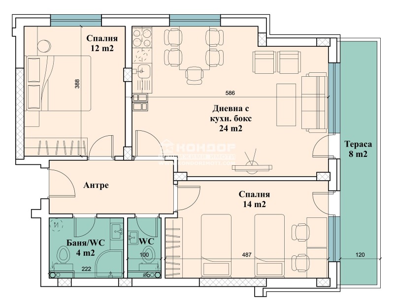 En venta  2 dormitorios Plovdiv , Jristo Smirnenski , 109 metros cuadrados | 49981796 - imagen [6]