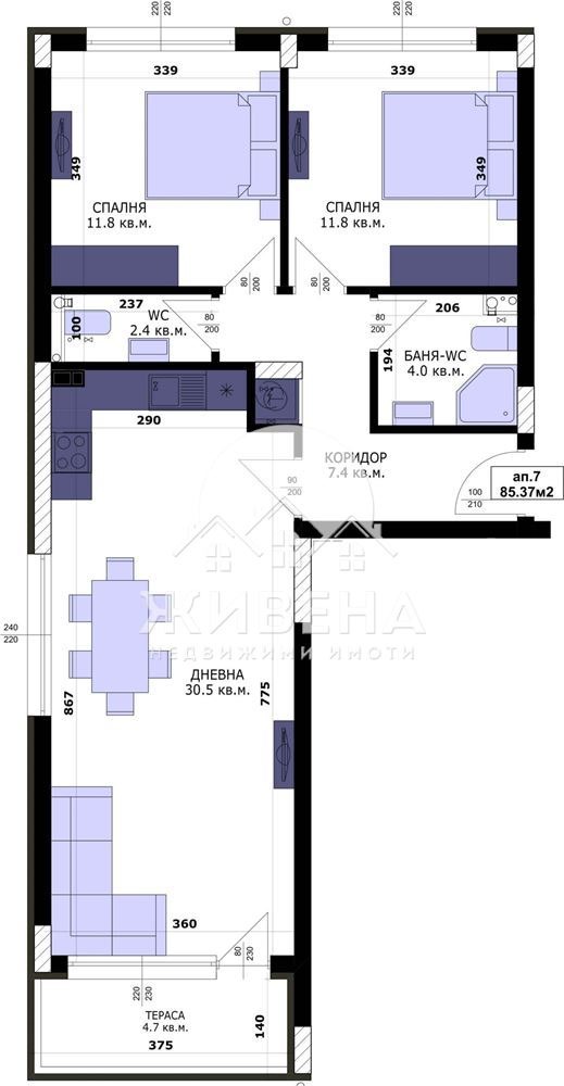 À venda  2 quartos Varna , Kaisieva gradina , 97 m² | 54903650 - imagem [2]