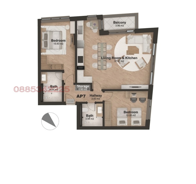 Продава 4-СТАЕН, гр. София, Хладилника, снимка 4 - Апартаменти - 52796641