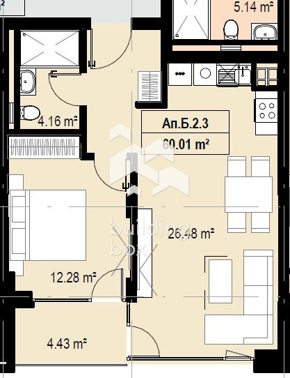 Продава 2-СТАЕН, гр. София, м-т Камбаните, снимка 6 - Апартаменти - 54268238