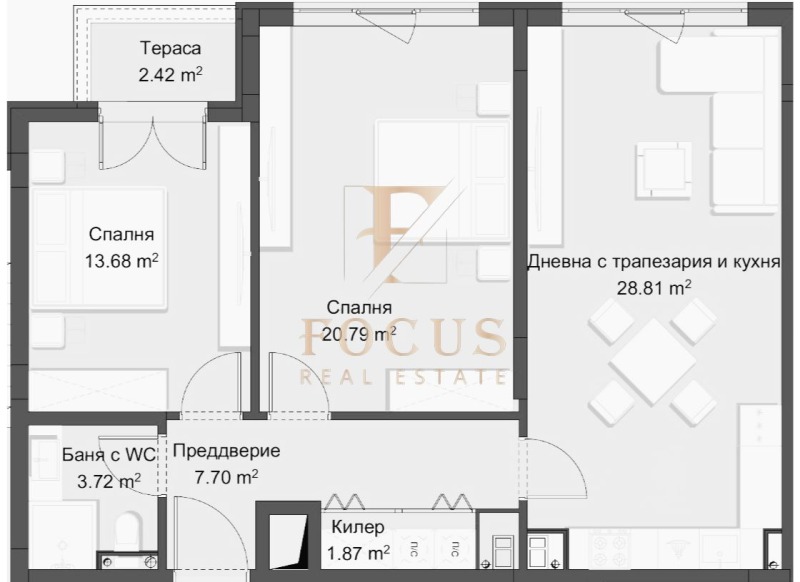 Продава 3-СТАЕН, гр. Пловдив, Христо Смирненски, снимка 2 - Aпартаменти - 48908111