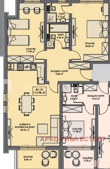 En venta  2 dormitorios Sofia , Bistritsa , 127 metros cuadrados | 22997146 - imagen [6]