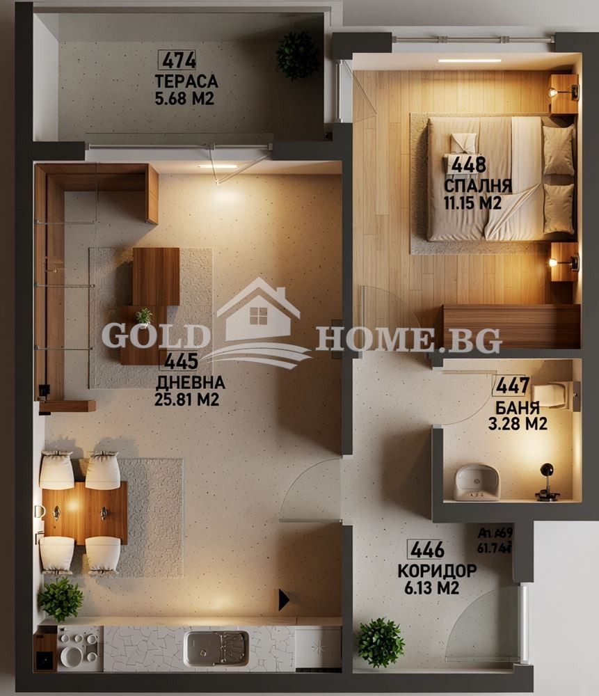 Продава 2-СТАЕН, гр. Пловдив, Южен, снимка 2 - Апартаменти - 56625464