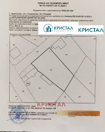 На продаж  Сюжет область Пловдив , Церетелево , 862 кв.м | 84688955