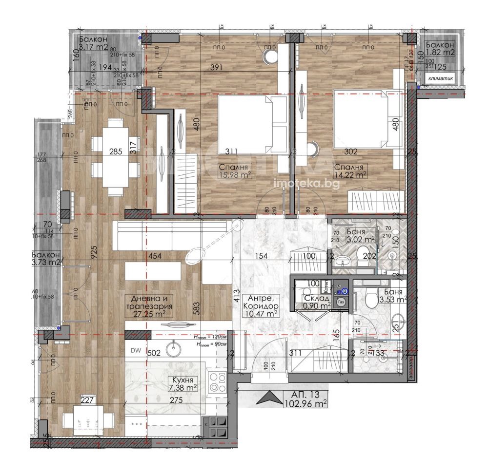 Продава 3-СТАЕН, гр. София, Гоце Делчев, снимка 2 - Апартаменти - 55256545