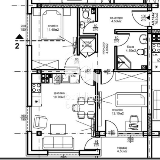 Myytävänä  2 makuuhuonetta Plovdiv , Južen , 85 neliömetriä | 20953904 - kuva [8]