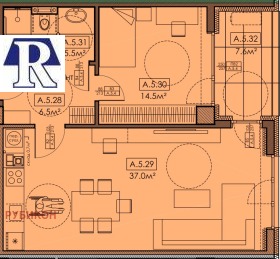 1 dormitorio Shirok tsentar, Pleven 1