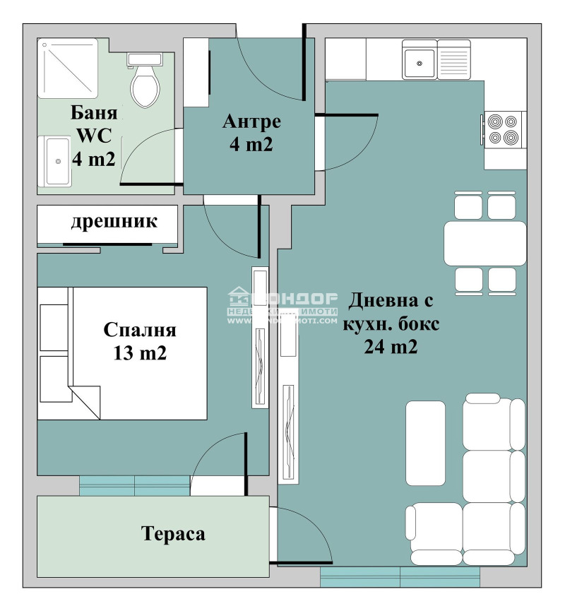 Satılık  1 yatak odası Plovdiv , Trakiya , 66 metrekare | 19749337 - görüntü [2]