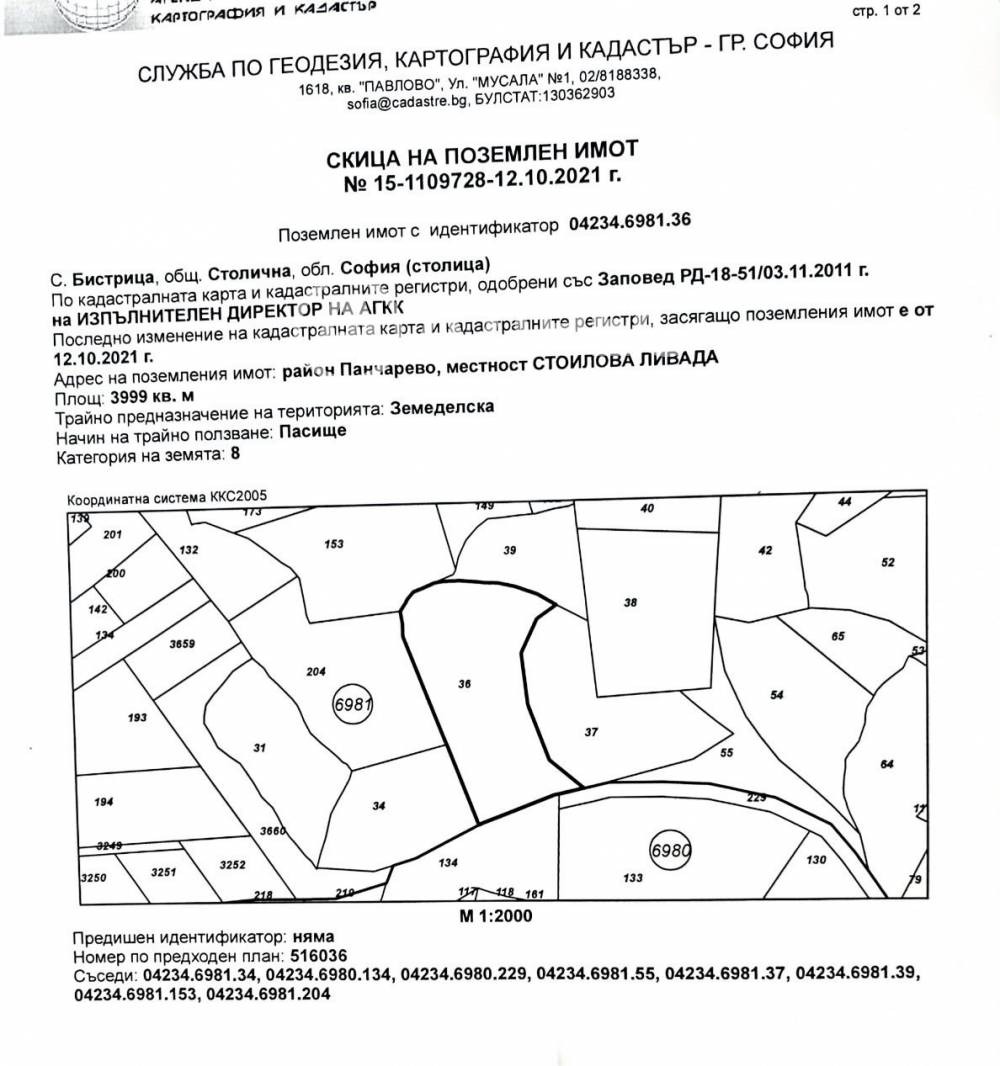 Продава ПАРЦЕЛ, гр. София, с. Бистрица, снимка 4 - Парцели - 56355041
