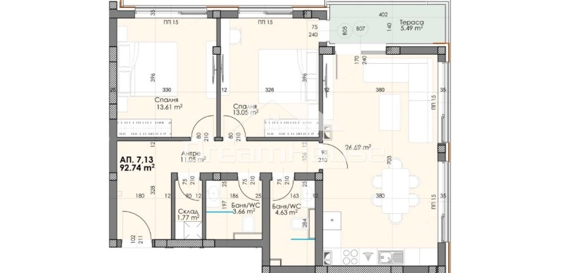 Продаја  2 спаваће собе Пловдив , Христо Смирненски , 104 м2 | 12429274 - слика [13]