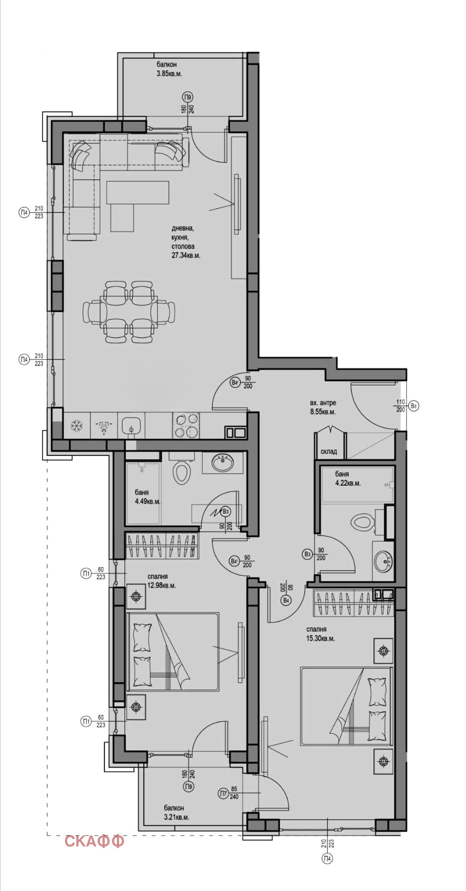 Продава 3-СТАЕН, гр. Пловдив, Христо Смирненски, снимка 3 - Апартаменти - 56070928
