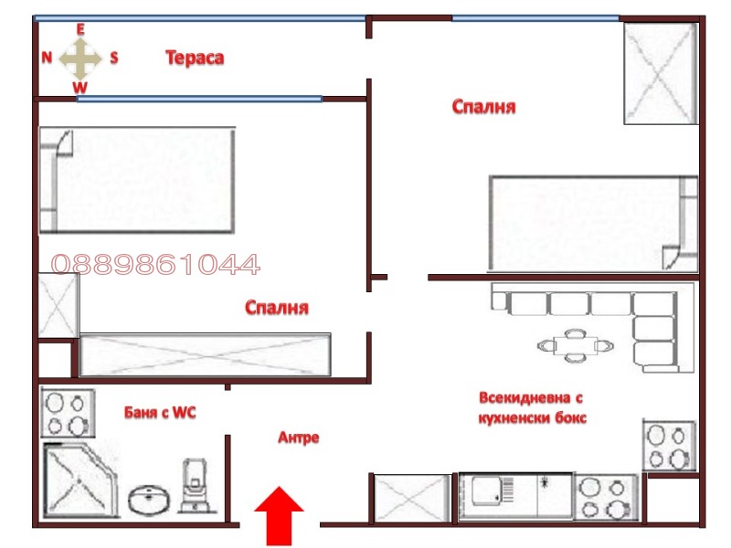 Para alugar  2 quartos Sofia , Darvenica , 55 m² | 97910000 - imagem [12]
