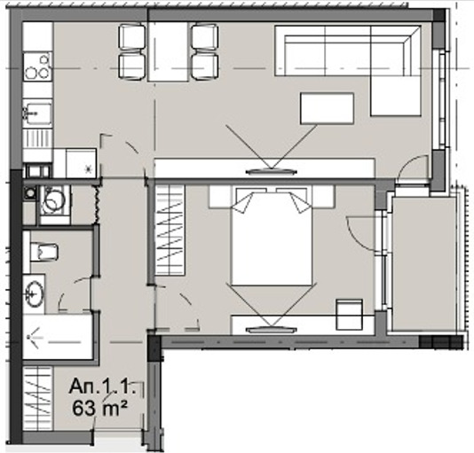 Дава под наем 2-СТАЕН, гр. София, Кръстова вада, снимка 5 - Апартаменти - 54113957