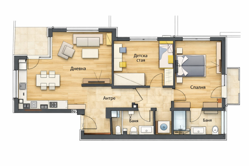 Дава под наем 3-СТАЕН, гр. София, Редута, снимка 16 - Апартаменти - 53499660