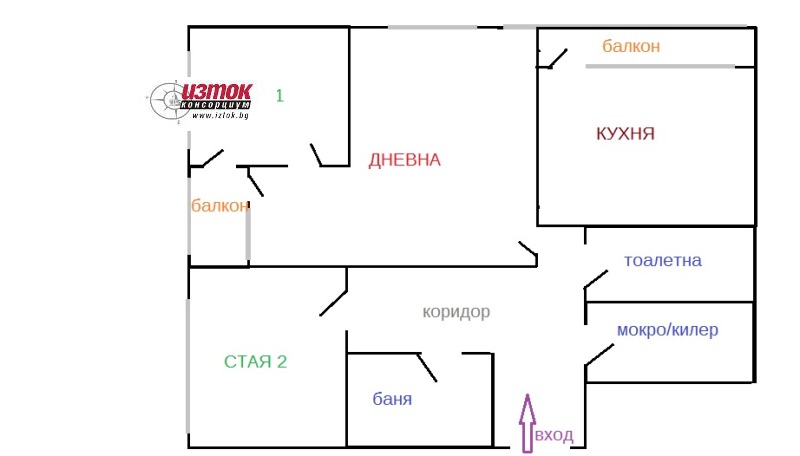 В аренду  2 спальни София , Банишора , 110 кв.м | 87006095 - изображение [16]