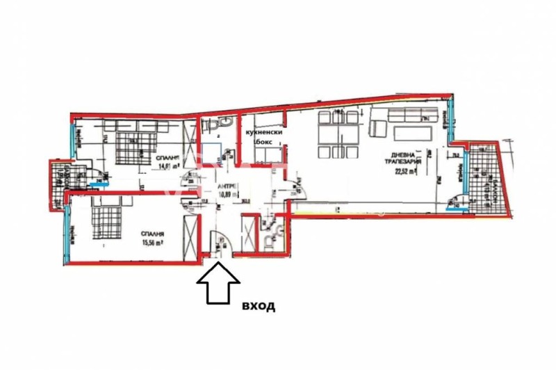 Kiadó  2 hálószobás Sofia , Hladilnika , 101 négyzetméter | 62788804 - kép [4]